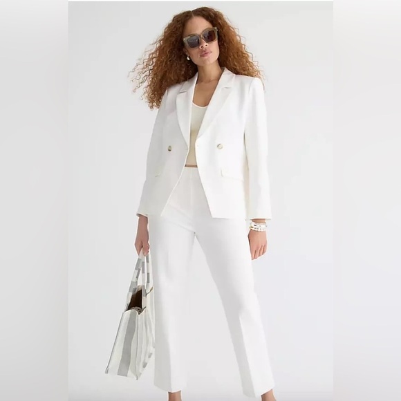 J.Crew Tall Devon Blazer Bi-Stretch Cotton Blend Ivory Size BP414